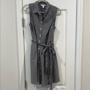 Popsugar Black and White Gingham Sleeveless Dress Medium